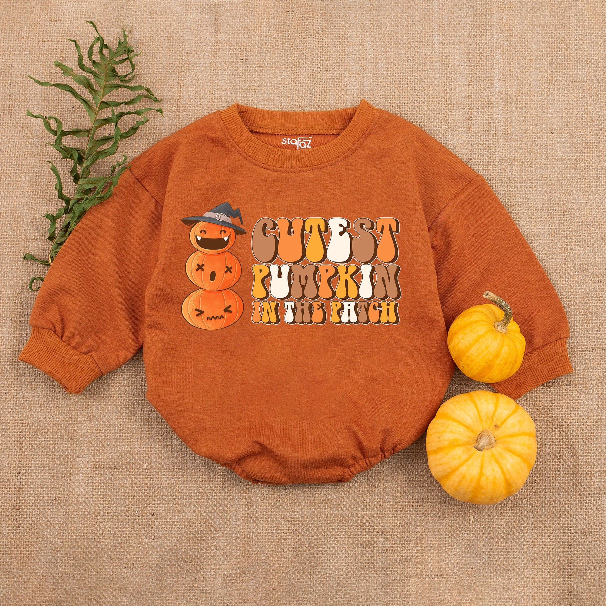 Cutest Pumpkin in the Patch Baby Romper My First Halloween Outfit Soft Cotton Infant Boy Girl Clothes Festive Orange Design