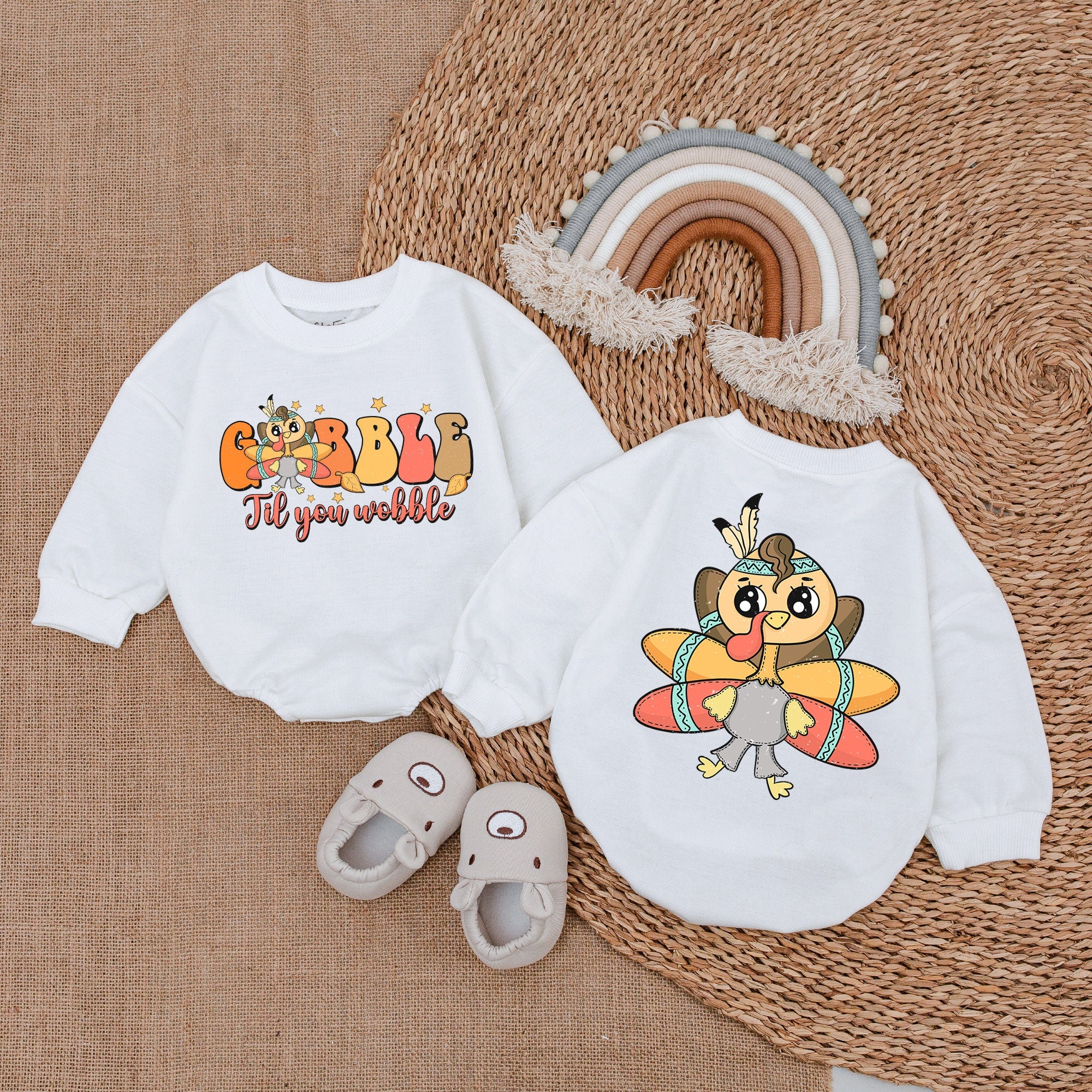 Gobble Till You Wobble Baby Romper Thanksgiving Outfit Soft Cotton Festive Turkey Design Fall Infant Clothes First Holiday Celebration