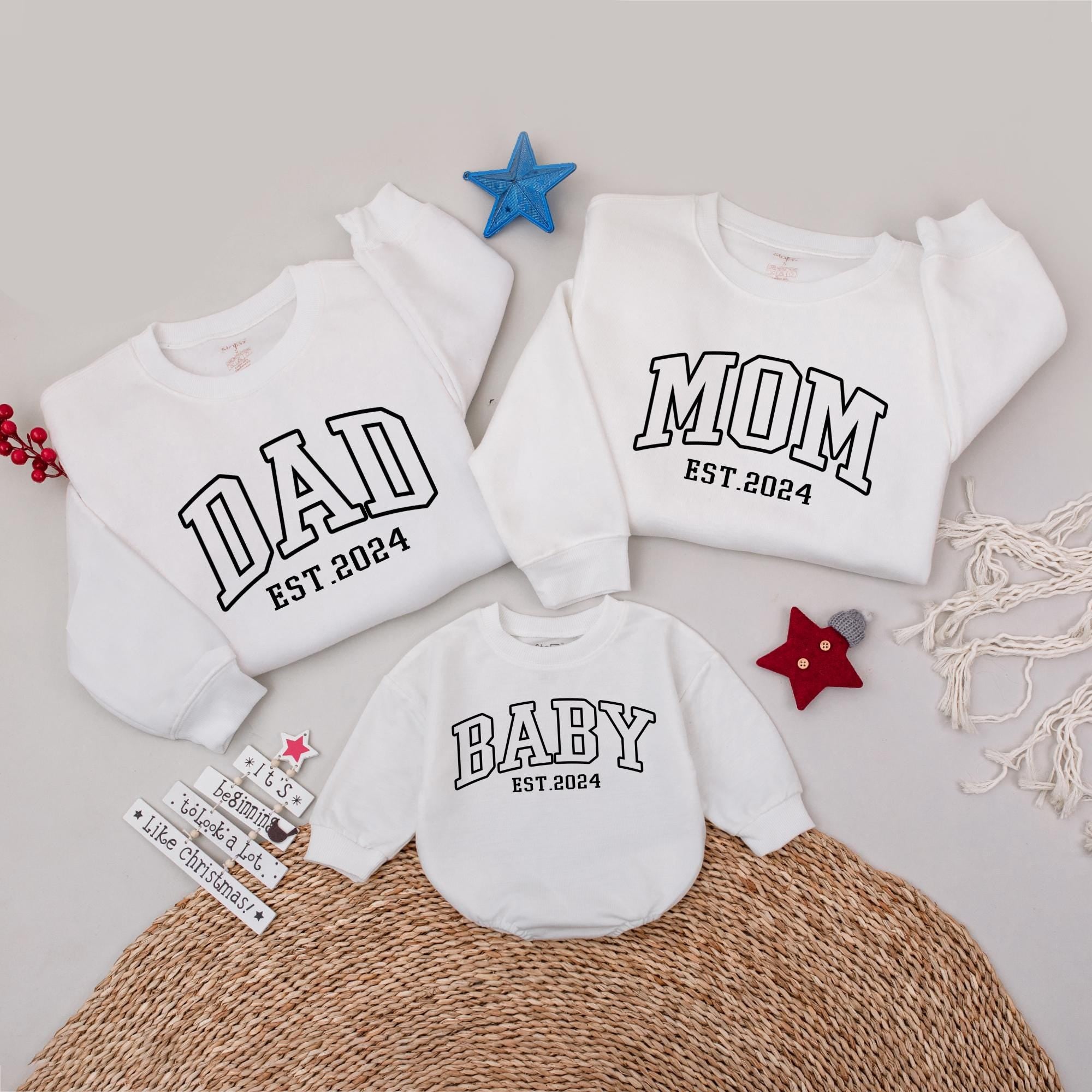 Personalized Family Sweatshirts with 'Est. 2024' Design