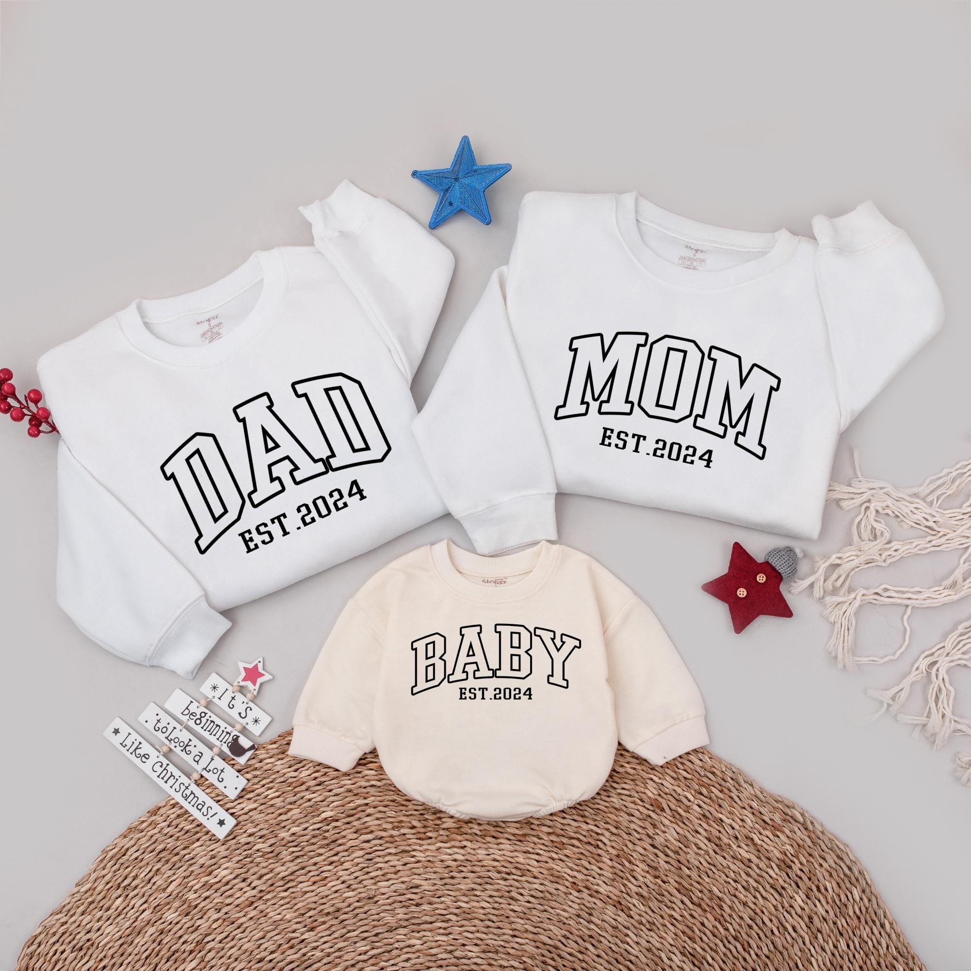 Personalized Family Sweatshirts with 'Est. 2024' Design