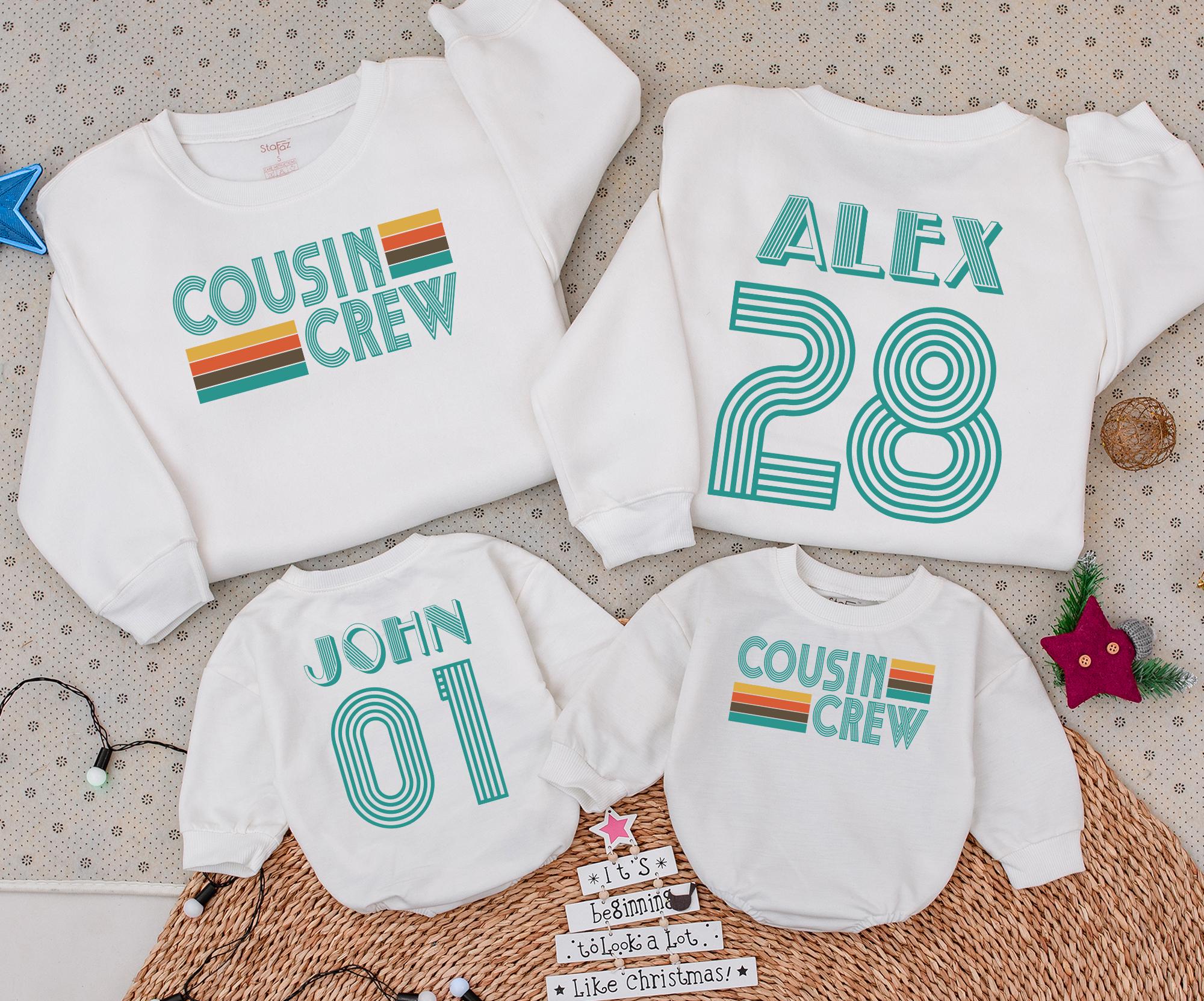 Custom Retro Cousin Crew Sweatshirt - Family Matching Fun