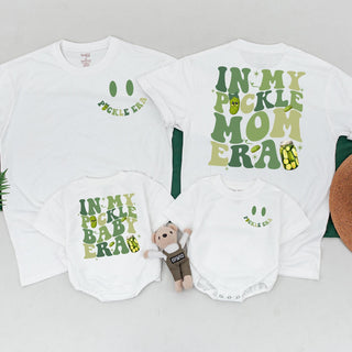 Personalized In My Pickle Era Mommy and Me Shirts Fun Family Outfit Custom Baby Bodysuit Retro Mom Gift Cute Pickle Graphics Cotton Comfort