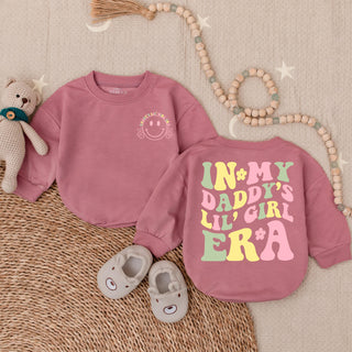 In My Daddy's Lil' Girl Era Romper Pastel Smile Baby Outfit Holiday Gift Cotton Toddler Baby Girl Clothes Retro Style Pink Bodysuit