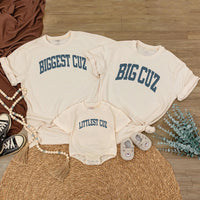 Biggest Cuz Littlest Cuz Matching Cousin Shirts Baby Romper Family Reunion Outfit Custom Cotton Gift for Toddlers and Infants