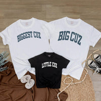 Biggest Cuz Littlest Cuz Matching Cousin Shirts Baby Romper Family Reunion Outfit Custom Cotton Gift for Toddlers and Infants