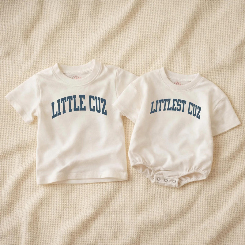 Biggest Cuz Littlest Cuz Matching Cousin Shirts Baby Romper Family Reunion Outfit Custom Cotton Gift for Toddlers and Infants