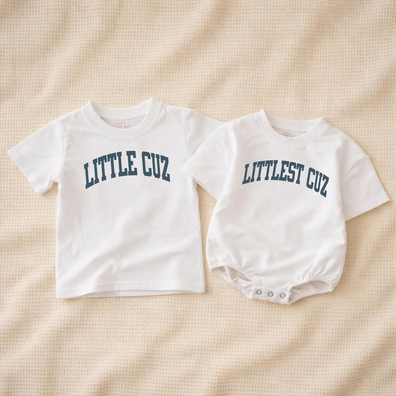 Biggest Cuz Littlest Cuz Matching Cousin Shirts Baby Romper Family Reunion Outfit Custom Cotton Gift for Toddlers and Infants