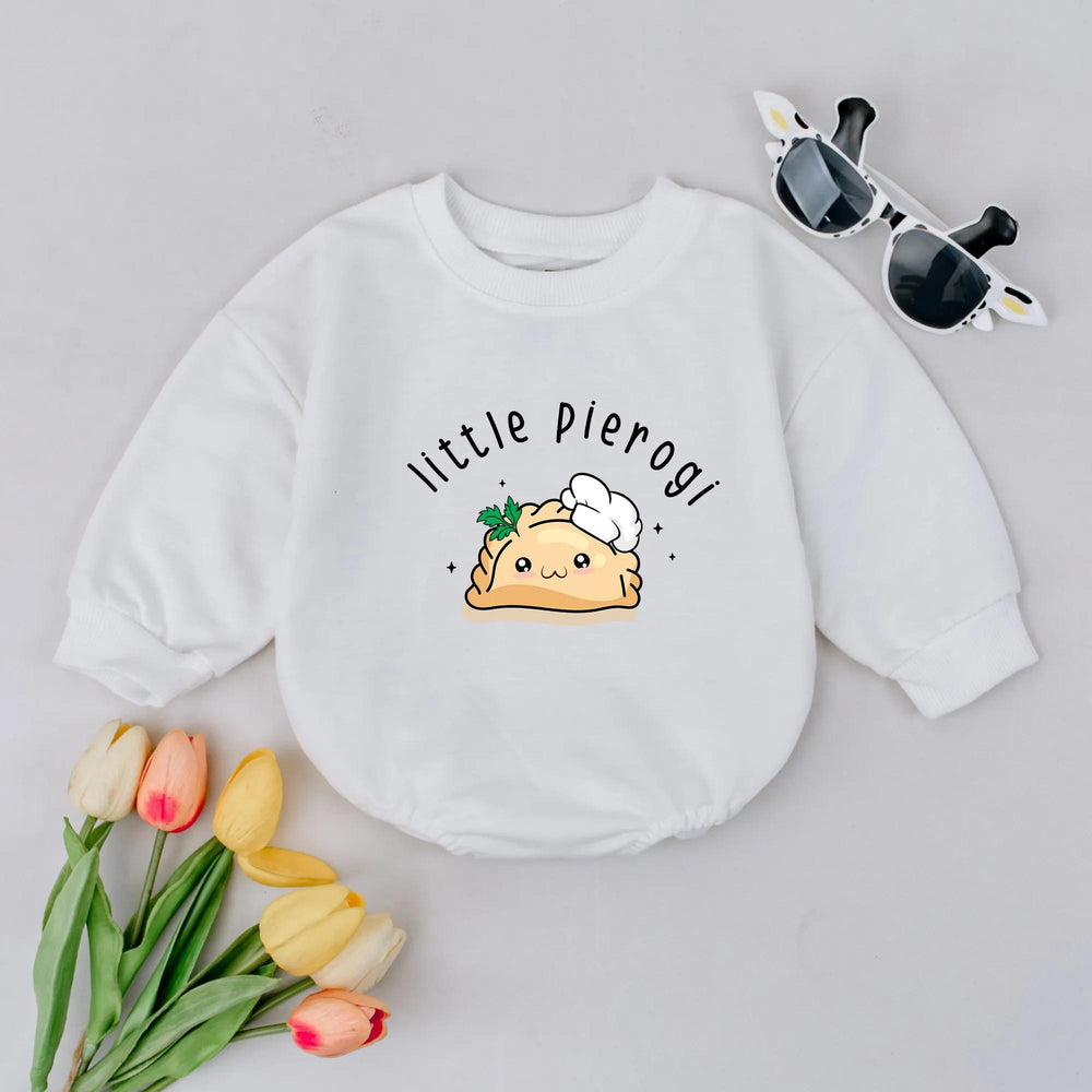 Adorable Little Pierogi Baby Romper with Chef Hat Design Cute Gender Neutral Infant Bodysuit Soft Cotton Funny Food Baby Shower Gift