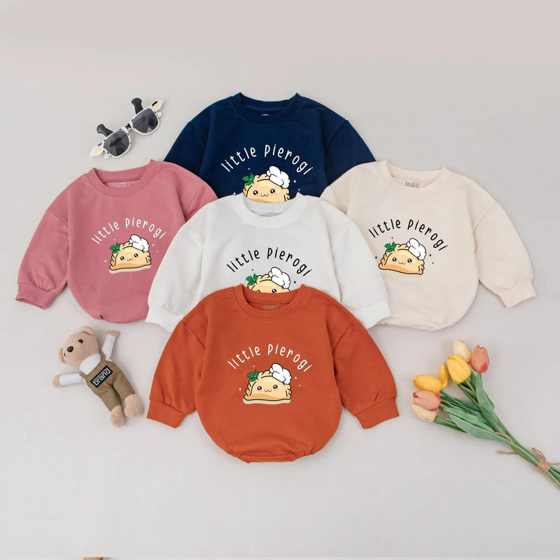 Adorable Little Pierogi Baby Romper with Chef Hat Design Cute Gender Neutral Infant Bodysuit Soft Cotton Funny Food Baby Shower Gift