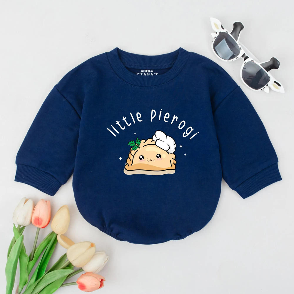 Adorable Little Pierogi Baby Romper with Chef Hat Design Cute Gender Neutral Infant Bodysuit Soft Cotton Funny Food Baby Shower Gift