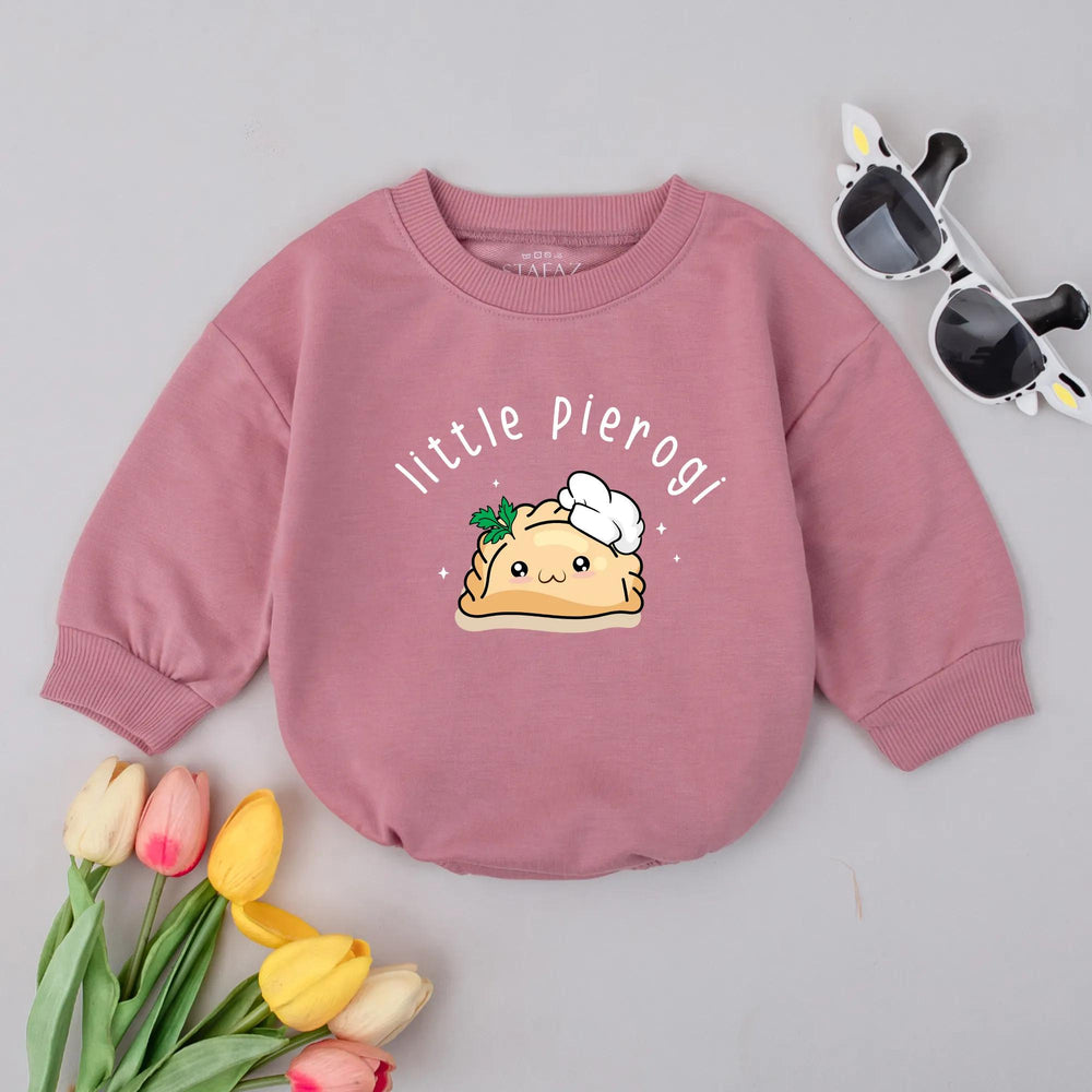 Adorable Little Pierogi Baby Romper with Chef Hat Design Cute Gender Neutral Infant Bodysuit Soft Cotton Funny Food Baby Shower Gift