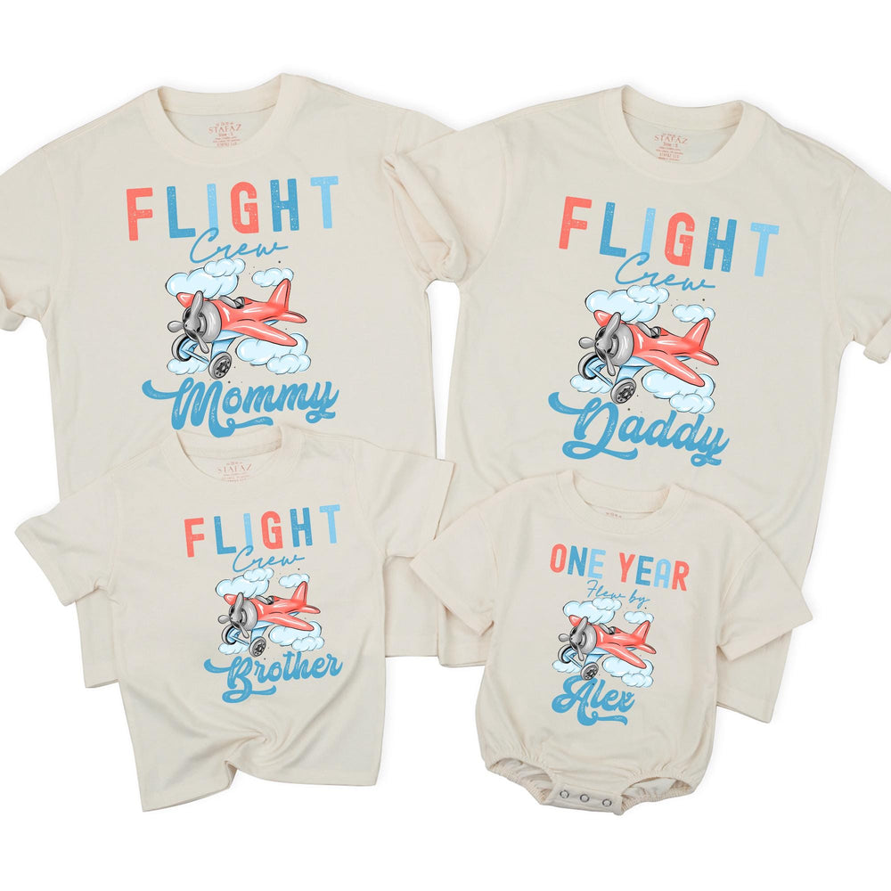 Airplane Birthday Shirt Personalized First Birthday Outfit Matching Family Flight Crew Tee Soft Cotton Baby Toddler Party Gift Custom Names