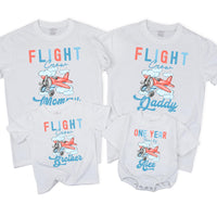 Airplane Birthday Shirt Personalized First Birthday Outfit Matching Family Flight Crew Tee Soft Cotton Baby Toddler Party Gift Custom Names