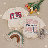 America 1776 Baby Romper 250 Years of Freedom Infant 4th of July Outfit, Patriotic Red White Blue Soft Cotton Birthday Party Clothes