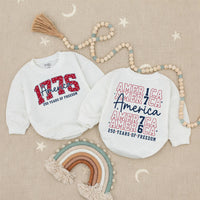 America 1776 Baby Romper 250 Years of Freedom Infant 4th of July Outfit, Patriotic Red White Blue Soft Cotton Birthday Party Clothes