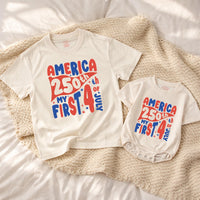 America 250th My First 4th of July Baby Romper Patriotic Infant Clothes Retro Red Blue Design Soft Cotton Holiday Outfit Gift