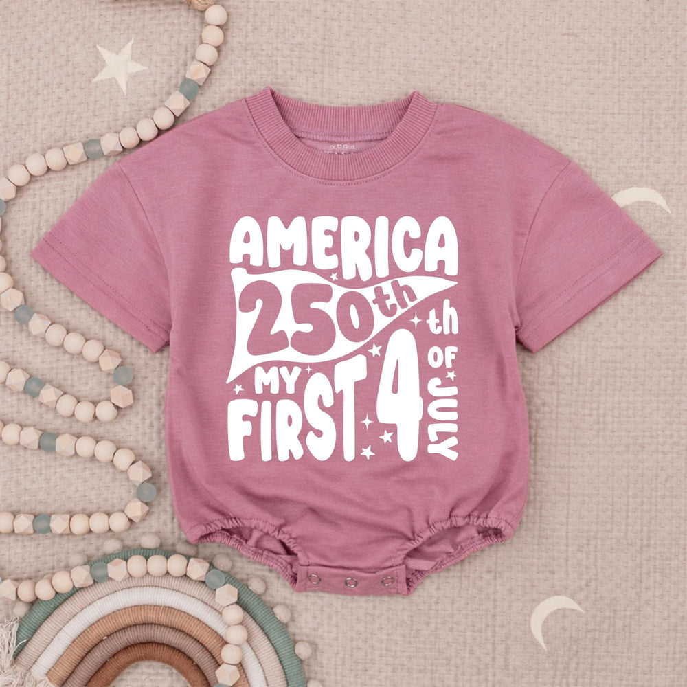 America 250th My First 4th of July Baby Romper Patriotic Infant Clothes Retro Red Blue Design Soft Cotton Holiday Outfit Gift
