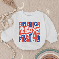America 250th My First 4th of July Baby Romper Patriotic Infant Clothes Retro Red Blue Design Soft Cotton Holiday Outfit Gift