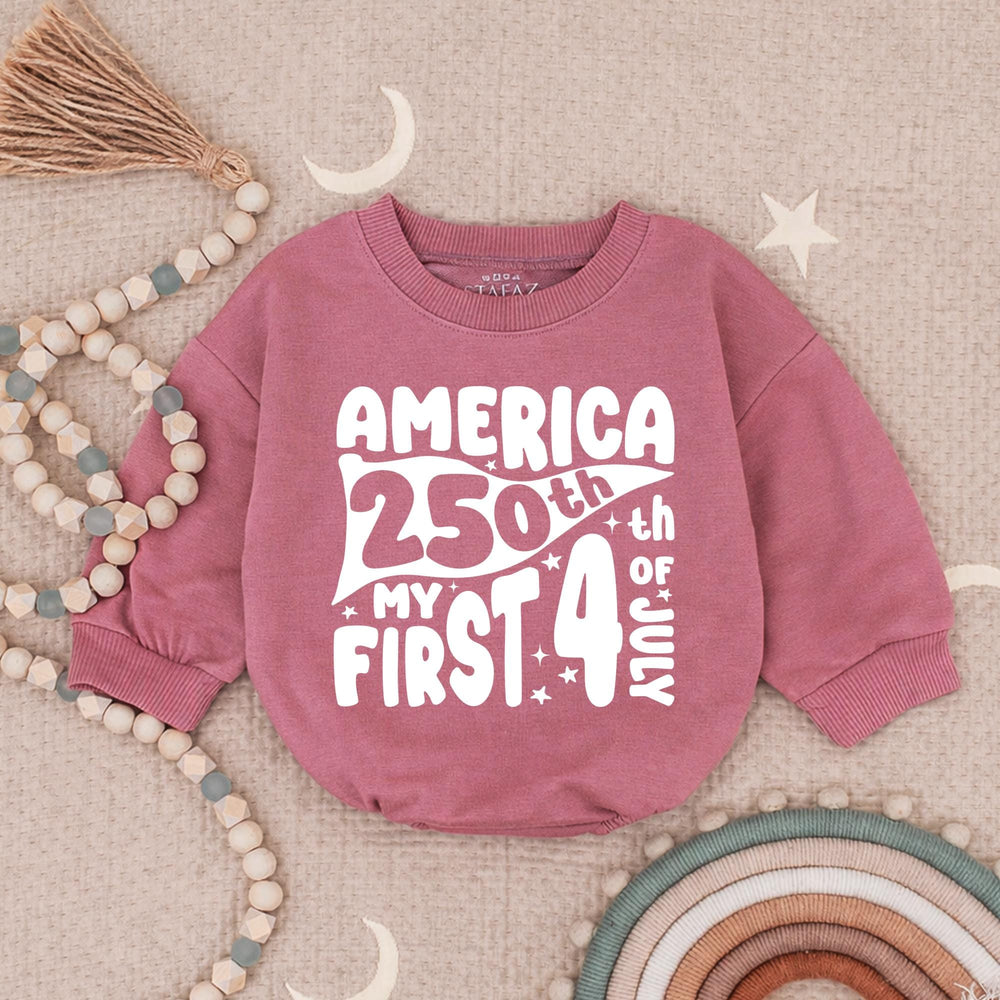America 250th My First 4th of July Baby Romper Patriotic Infant Clothes Retro Red Blue Design Soft Cotton Holiday Outfit Gift