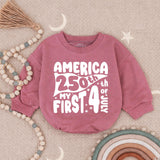 America 250th My First 4th of July Baby Romper Patriotic Infant Clothes Retro Red Blue Design Soft Cotton Holiday Outfit Gift