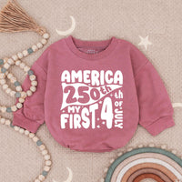America 250th My First 4th of July Baby Romper Patriotic Infant Clothes Retro Red Blue Design Soft Cotton Holiday Outfit Gift