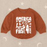 America 250th My First 4th of July Baby Romper Patriotic Infant Clothes Retro Red Blue Design Soft Cotton Holiday Outfit Gift