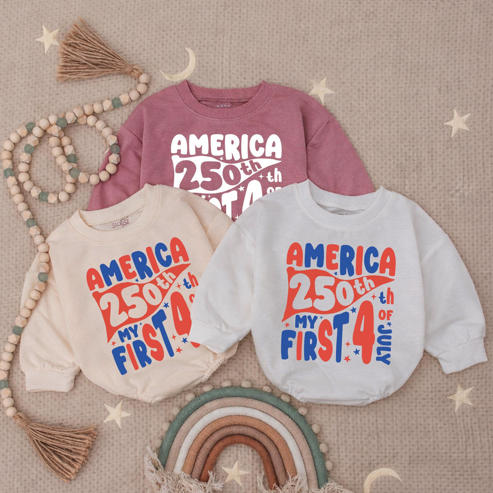 America 250th My First 4th of July Baby Romper Patriotic Infant Clothes Retro Red Blue Design Soft Cotton Holiday Outfit Gift