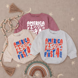 America 250th My First 4th of July Baby Romper Patriotic Infant Clothes Retro Red Blue Design Soft Cotton Holiday Outfit Gift