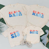 American Dude Shirt Red White Blue Matching Family 4th of July Outfit Festive Patriotic Daywear for Babies Moms Dads Sisters Brothers