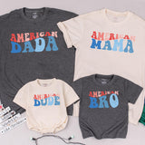 American Dude Shirt Red White Blue Matching Family 4th of July Outfit Festive Patriotic Daywear for Babies Moms Dads Sisters Brothers