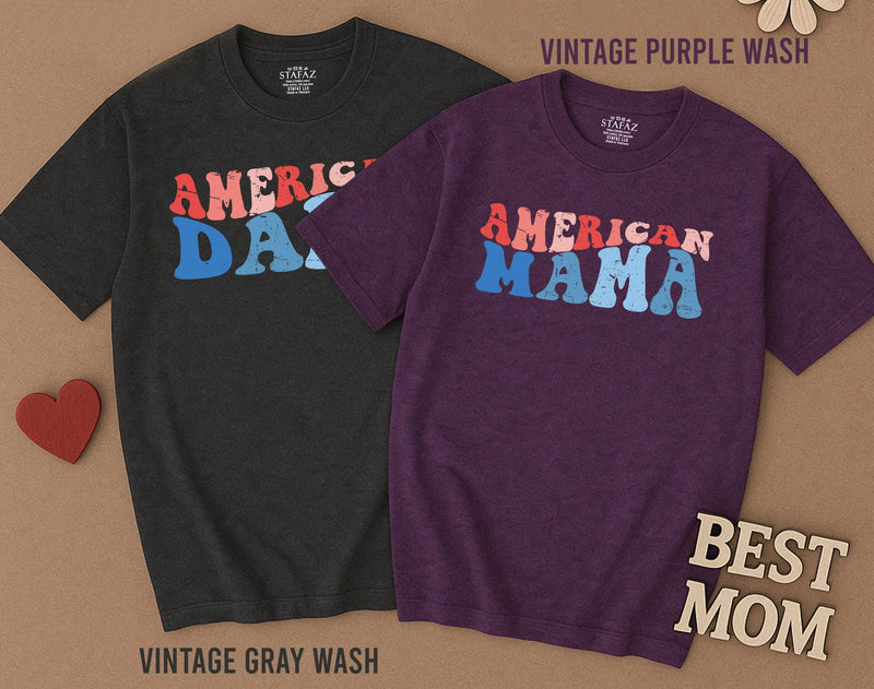 American Dude Shirt Red White Blue Matching Family 4th of July Outfit Festive Patriotic Daywear for Babies Moms Dads Sisters Brothers
