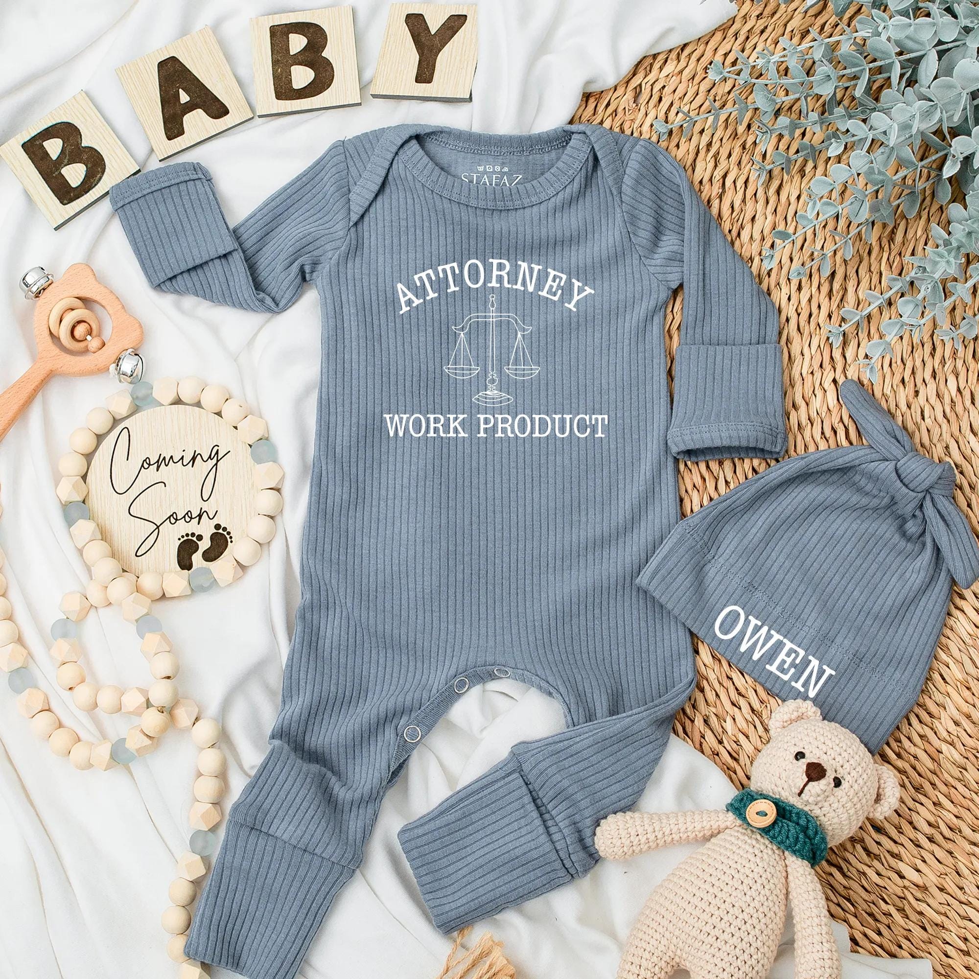 Attorney Work Product Baby Bodysuit Personalized Funny Lawyer Gift Newborn Outfit Cotton Soft Comfortable Infant Clothes Legal Parents