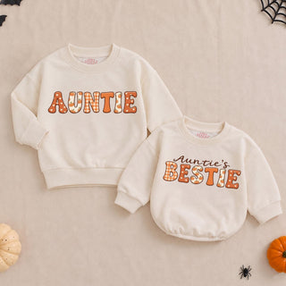 Auntie and Auntie's Bestie Matching Sweatshirts, Fall Pumpkin Patch Outfits, Cute Gift for Aunt and Niece, Family Matching Shirts