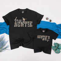 Auntie and Nephew Matching Shirts with Flying Duck Graphic Baby Outfit Gift Set for Boys Duck Hunting Theme Baby Shower or Birthday Gift