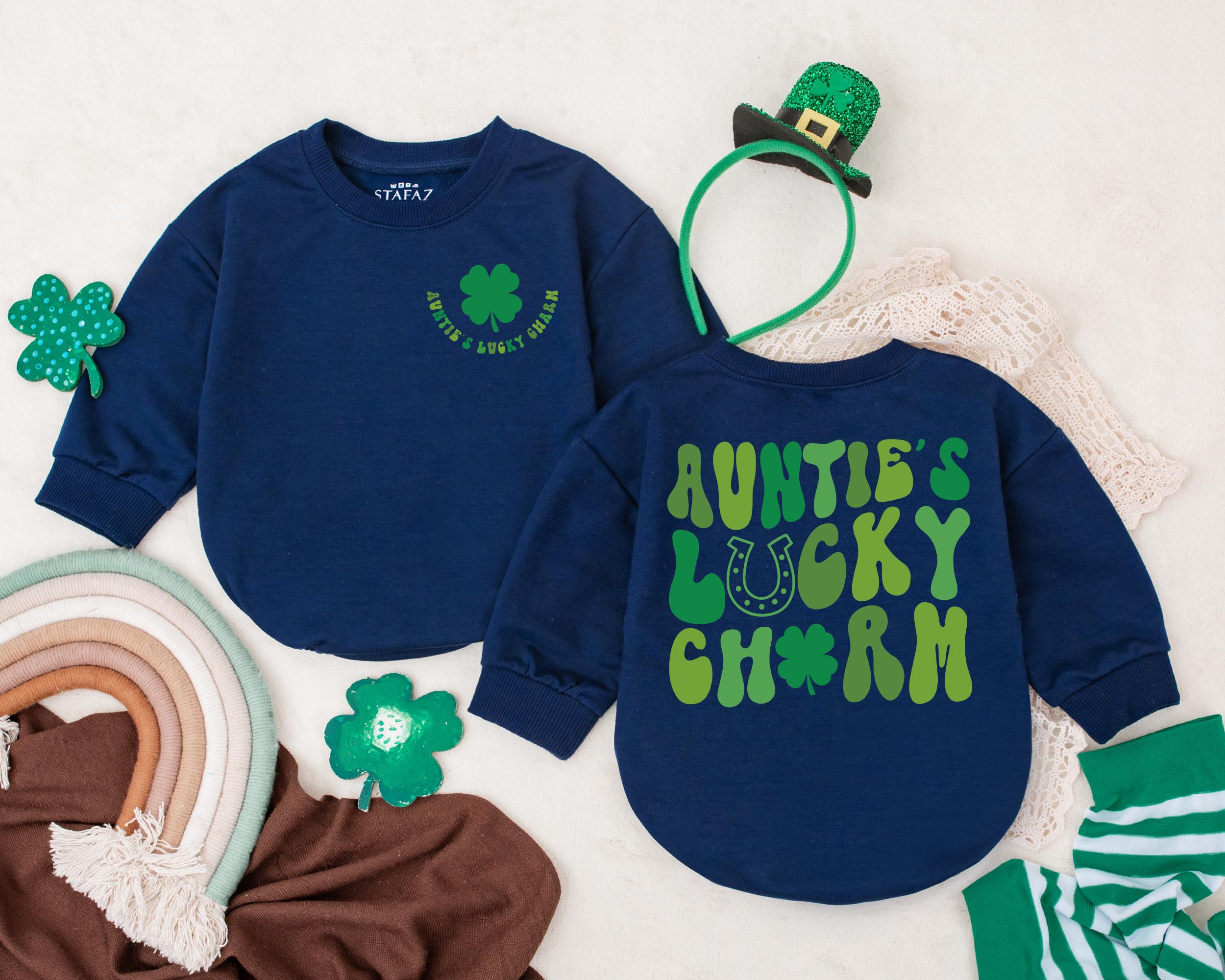 Auntie's Lucky Charm Baby Romper My First St. Patrick's Day Outfit Cute Infant Bodysuit Gift for Boys Girls from Favorite Aunt