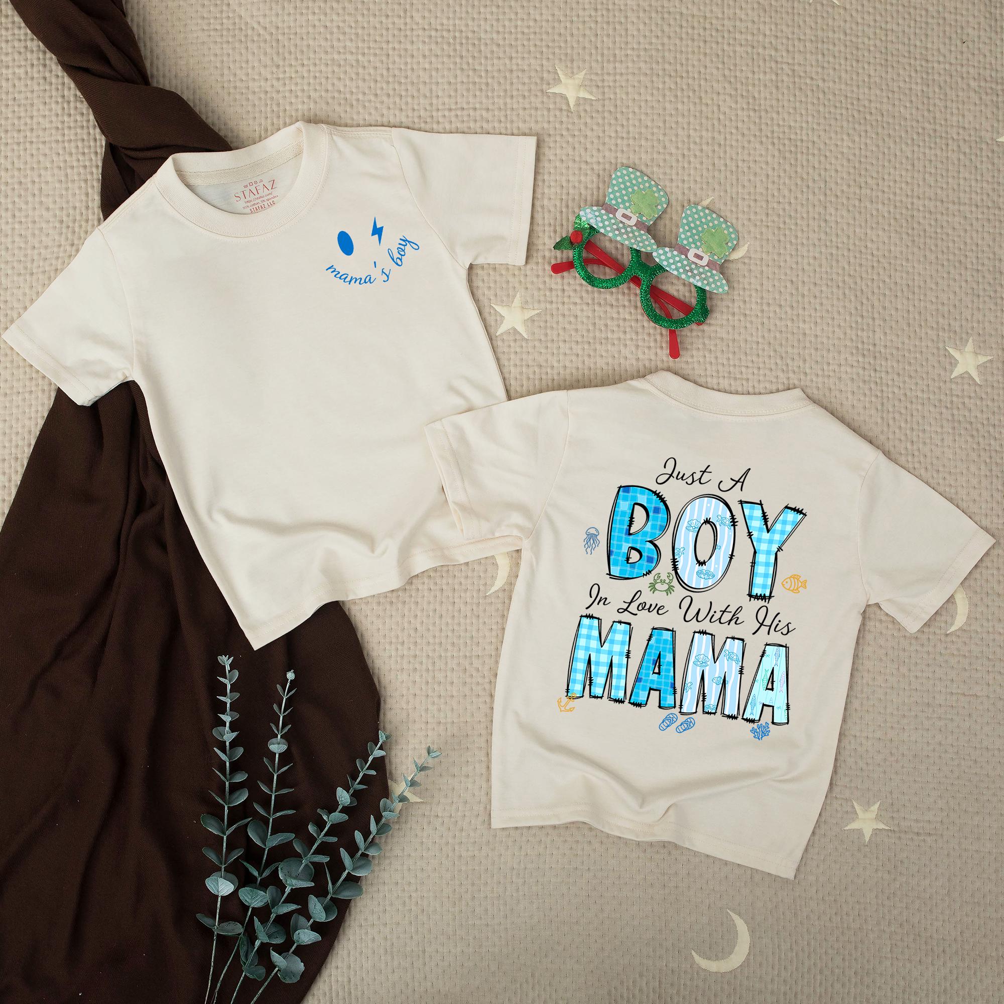 Baby Boy Coming Home Outfit with 'Just A Boy In Love With His Mama' Quote, Soft Cotton Bodysuit, Matching Family Look, Perfect for Newborns