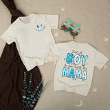 Baby Boy Coming Home Outfit with 'Just A Boy In Love With His Mama' Quote, Soft Cotton Bodysuit, Matching Family Look, Perfect for Newborns