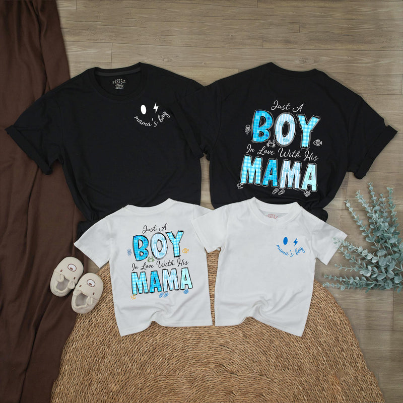 Baby Boy Coming Home Outfit with 'Just A Boy In Love With His Mama' Quote, Soft Cotton Bodysuit, Matching Family Look, Perfect for Newborns