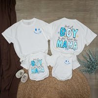 Baby Boy Coming Home Outfit with 'Just A Boy In Love With His Mama' Quote, Soft Cotton Bodysuit, Matching Family Look, Perfect for Newborns