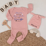 Baby Boy Memorial Bodysuit with Angel Wings Sentimental Outfit Personalized with Name Grandpa in Heaven Design Newborn Gift