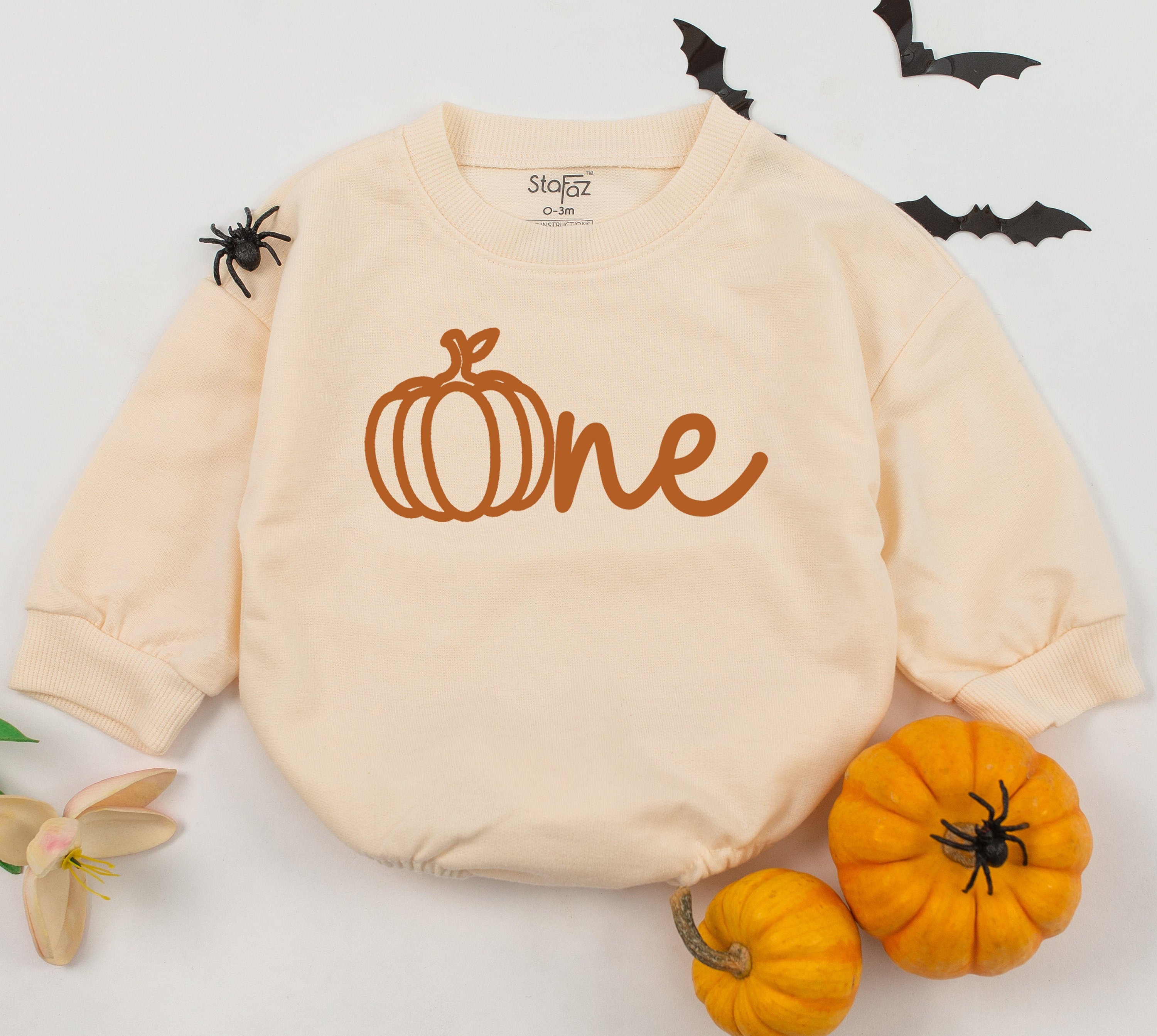 Baby Girl Pumpkin Romper First Birthday Outfit Burnt Orange Fall Clothes Soft Cotton Autumn Party Comfortable Thanksgiving Celebration