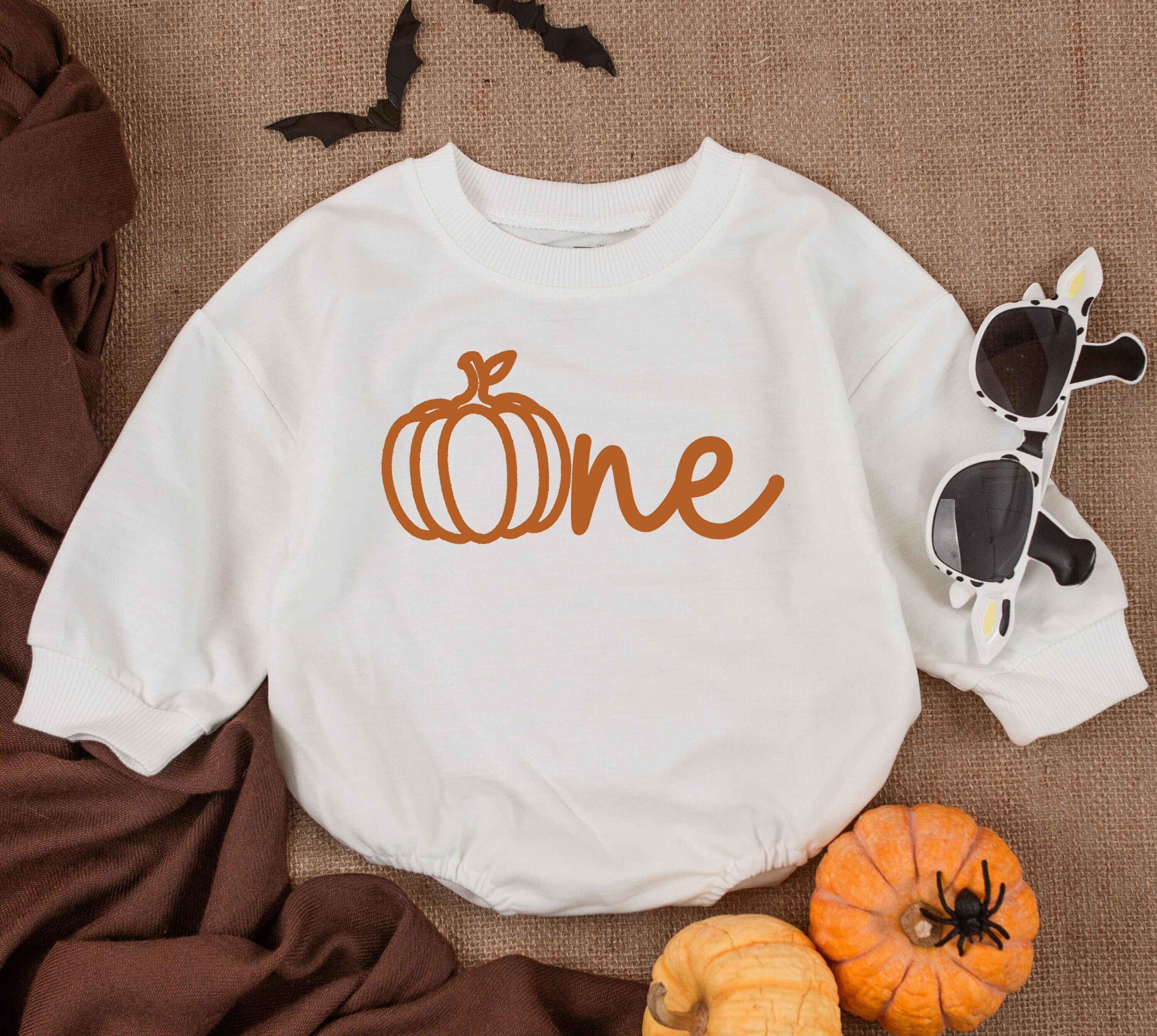 Baby Girl Pumpkin Romper First Birthday Outfit Burnt Orange Fall Clothes Soft Cotton Autumn Party Comfortable Thanksgiving Celebration