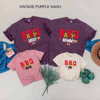 BABYQ Family Matching Shirts with Custom Names Festive BBQ Party Outfit Fun Cookout Clothes Personalized Gift Idea for Baby Shower