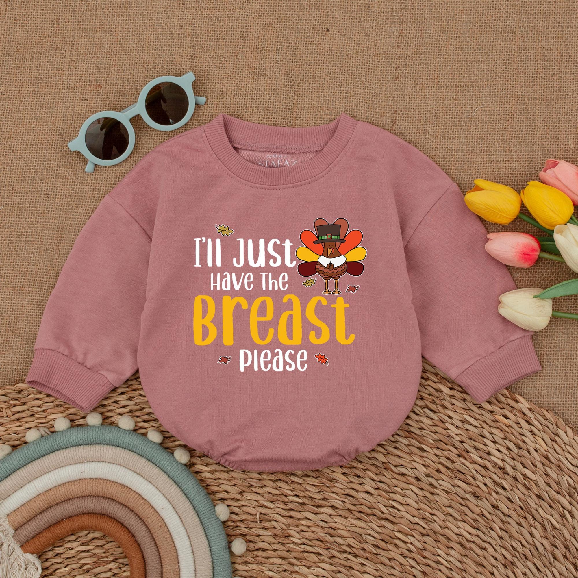 Baby's First Thanksgiving Romper Colorful Turkey Design Soft Cotton Holiday Outfit Infant Celebration Comfortable Fun Playful Seasonal Wear