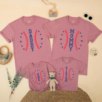 Baseball First Birthday Family Matching Shirts for Baby Boy, Mom, Dad, and Siblings, Vintage Americana Design, Custom Sport Party Outfit