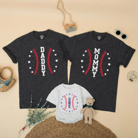 Baseball First Birthday Family Matching Shirts for Baby Boy, Mom, Dad, and Siblings, Vintage Americana Design, Custom Sport Party Outfit