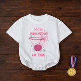 Basketball Baby Girl Bubble Romper Pink Bow Daisy Sparkle Design I Love Basketball I'm Told Outfit for Game Day Infant Toddler Gift