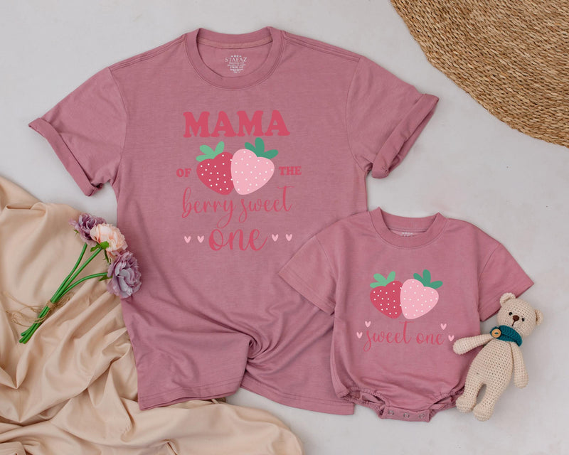 Custom Strawberry 1st Birthday Romper for Baby Girls, Sweet One Berry Family Outfit, Soft Cotton, Perfect for Milestone Photos & Celebrations