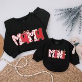 Berry Sweet Mama and Mini Matching Sweatshirts with Strawberries Gingham Polka Dots Cottagecore Aesthetic Mommy and Baby Girl Outfits