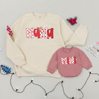 Berry Sweet Mama and Mini Matching Sweatshirts with Strawberries Gingham Polka Dots Cottagecore Aesthetic Mommy and Baby Girl Outfits